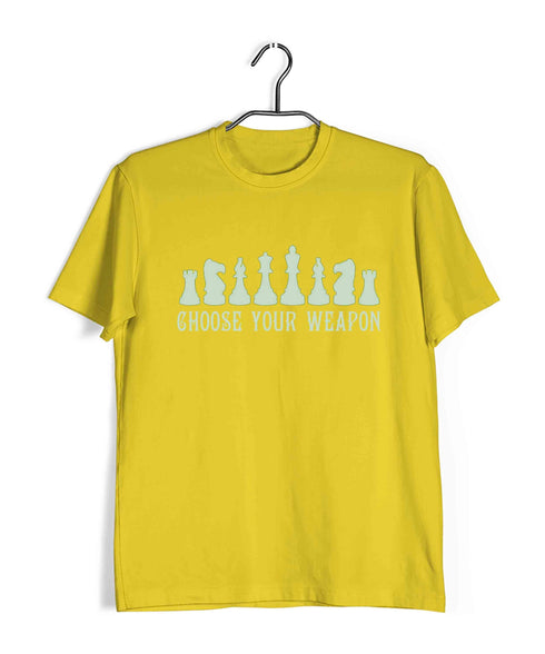 Chess Choose Your Weapon Sports Casual Graphic Printed T-Shirt for Men
